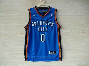 Maillot De Basket Oklahoma City Thunder Russell Westbrook 0 Tissus Sportif Fans Edition Bleu